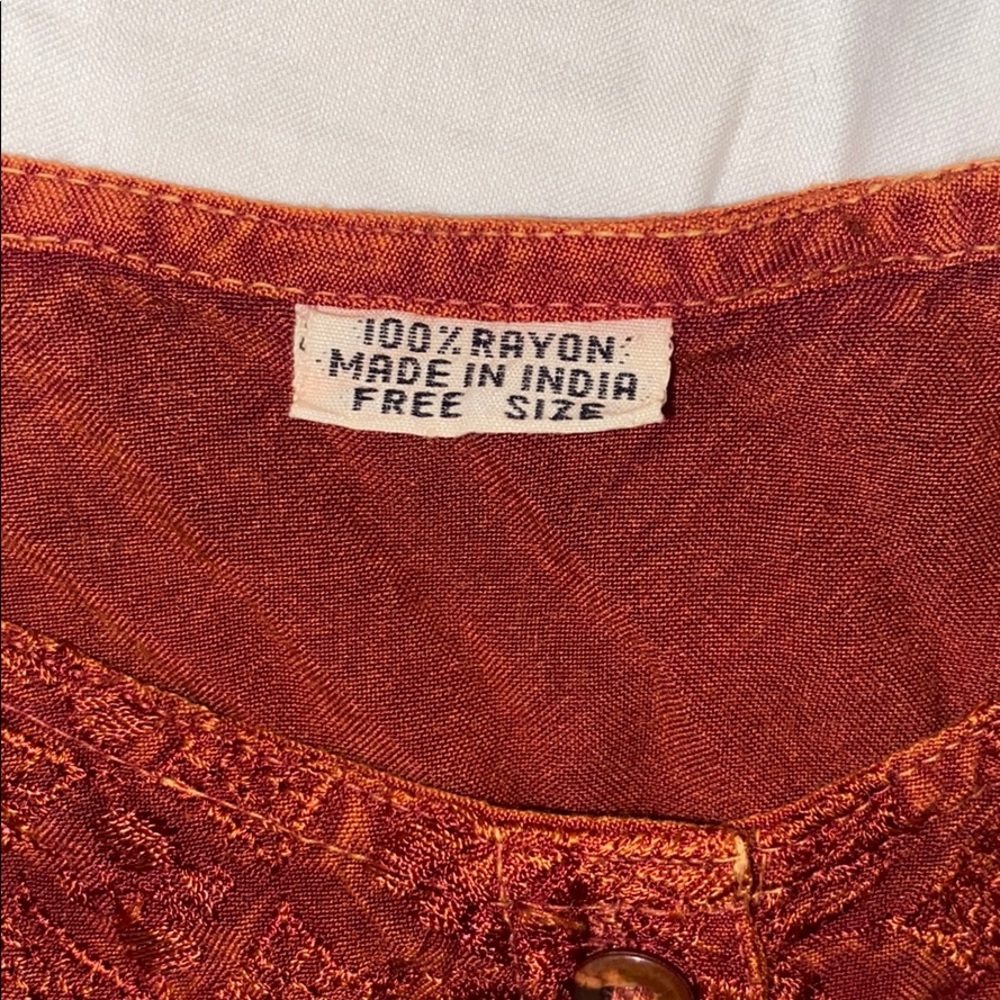 Rust Color button Down Dress, Free Size - Picture 4 of 4